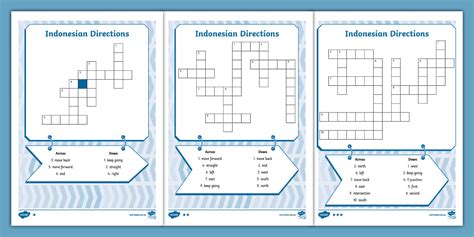 Directions Crossword - Indonesian (teacher made) - Twinkl