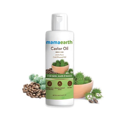 Buy Mamaearth Castor Oil with 100% Pure Cold Pressed Castor Oil For ...
