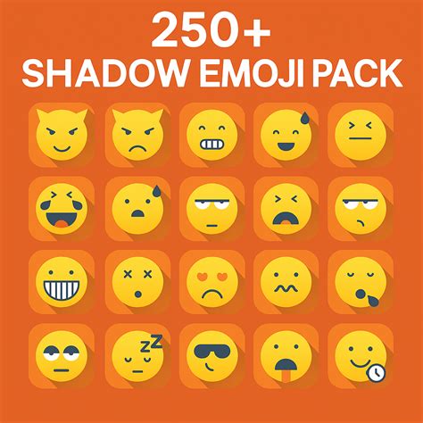 250+ Shadow Emojis PNG – High-Quality Flat Icon Pack - pixbundle.com