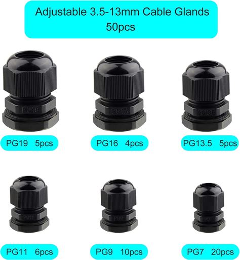 TUPARKA 50 Pack Cable Gland Waterproof Adjustable India | Ubuy