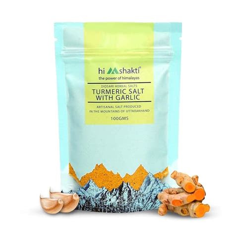 Himshakti Himalayan Turmeric Garlic Salt | Organic Salt for Cooking ...