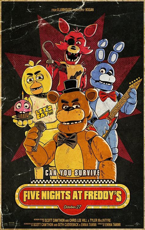 fnaf movie official poster ; 2023 | Fnaf freddy, Freddy movie, Five ...