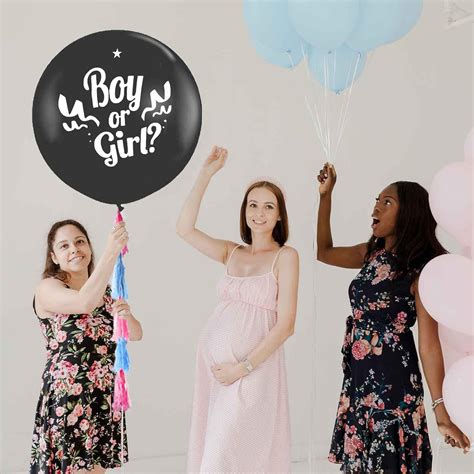 Buy Gender Reveal Balloon with Confetti Supplies,36 Inch Black Gender ...