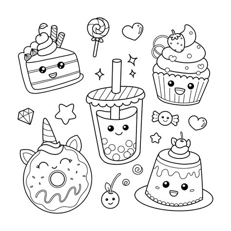 Dessert Coloring Pages - Coloring Nation