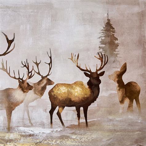 Buy Artistry Sohome Canvas Hand Painted Reindeer Picture Frame ...