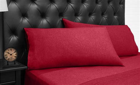 Queen Red Jersey Knit Sheet Set - Walmart.com