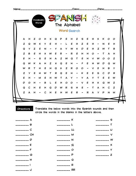 Printable Word Search Spanish | Printable Word Search