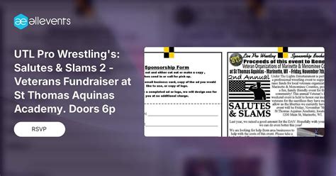 UTL Pro Wrestlings: Salutes & Slams 2 - Veterans Fundraiser at St ...