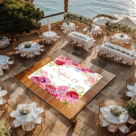 Custom Quinceanera Dance Floor Wrap Floral Dance Floor Birthday Party ...