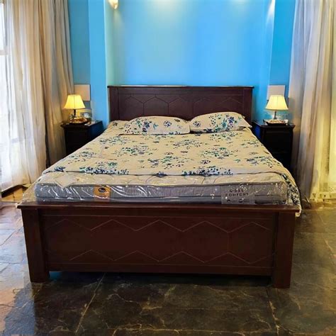 AKS HONEY COMB Hydraulic Storage Cot|78X60|Walnut||Cot/Bed Set