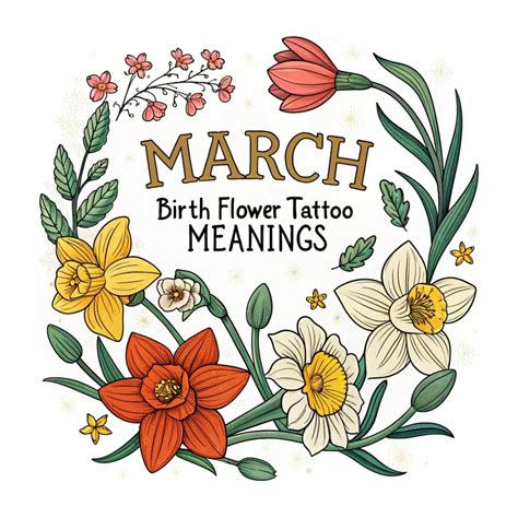 March Birth Flower Tattoo Meanings: Daffodil & Jonquil Symbolism