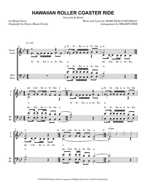 Hawaiian Roller Coaster Ride (arr. Melody Hine) by Alan Silvestri Sheet ...
