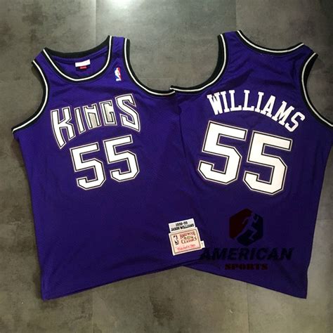 Homens Camisa Sacramento Kings 55 Jason Williams Mitchell & Ness ...