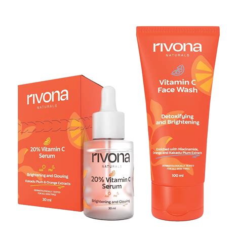 Rivona Naturals Vitamin C Duo Face Care Kit | Combo pack of Vitamin C ...