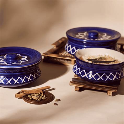Khurja pottery chapati donga Dark Blue Set of 3 | Donga for Chapati ...