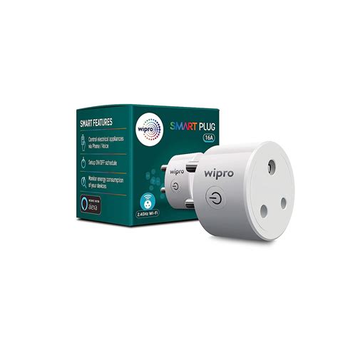 Wipro Garnet 16A smart plug, Compatible with Alexa, Wi-Fi simple setup ...