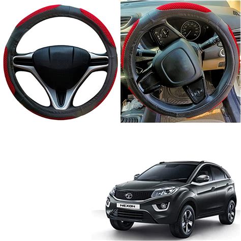 Autopearl Adinox Ring Type Car Steering Wheel Cover (Ultimate Black Red ...