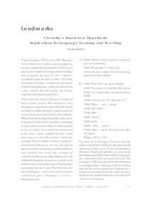 Chomsky’s Innateness Hypothesis: Implications for Language Learning and ...