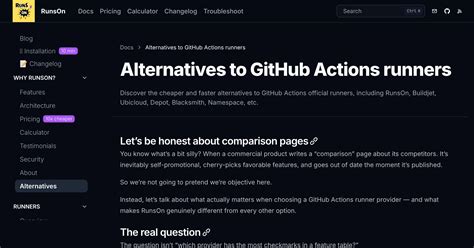 Alternatives to GitHub Actions runners - RunsOn