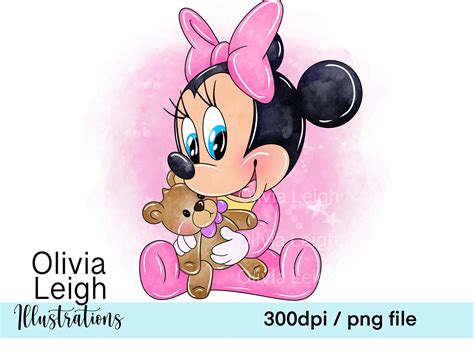 Cute Baby Minnie Mouse Clipart PNG Files DIGITAL DOWNLOAD Sublimation ...