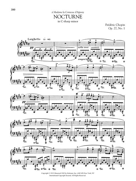 Nocturne in C-sharp minor, Op. 27, No. 1 by Frédéric Chopin Sheet Music ...