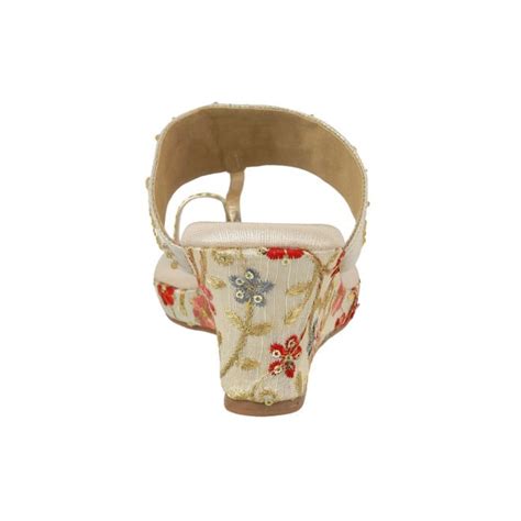 Buy Mochi Women Gold Ethnic Slippers Online | SKU: 35-1265-15-36 ...