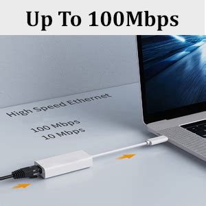 AMS Type C to Gigabit Ethernet Adapter, USB C Thunderbolt 3 Gigabit ...