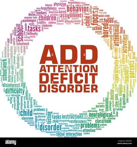 Attention Deficit Disorder ADD vector illustration word cloud isolated ...