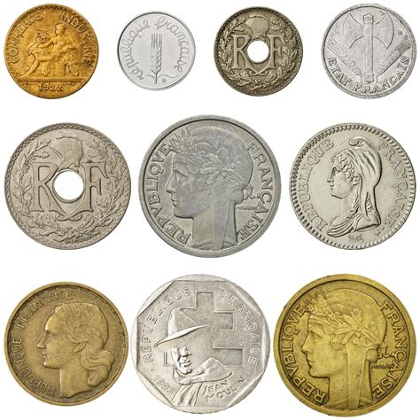 10 France Coins | French Currency Collection | 1 5 25 50 Centimes 1 2 20 Francs | eBay