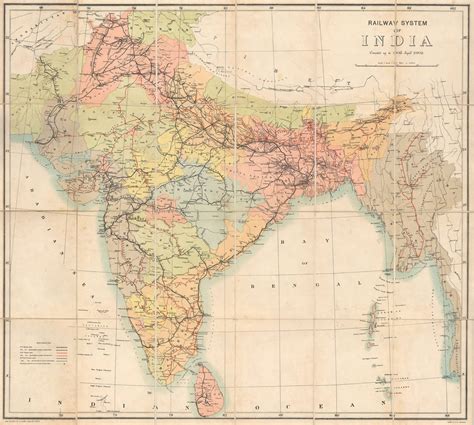 Survey of India, Railway System of India, 1902 | The Map House