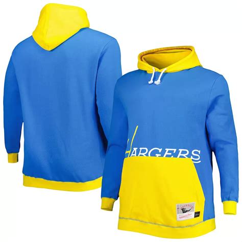 Men's Mitchell & Ness Powder Blue/Gold Los Angeles Chargers Big & Tall ...