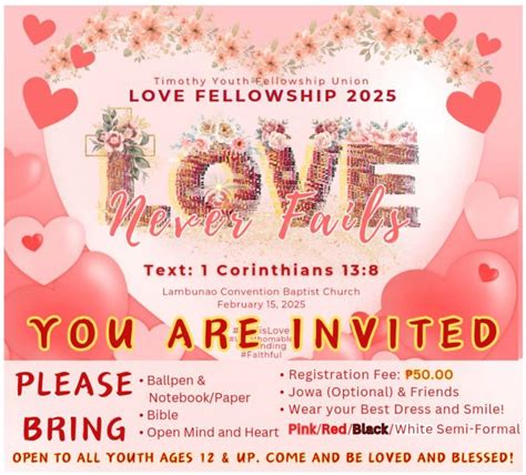 TYFU LOVE FELLOWSHIP 2025, Burgos St,lambunao Iloilo, 15 February 2025 ...