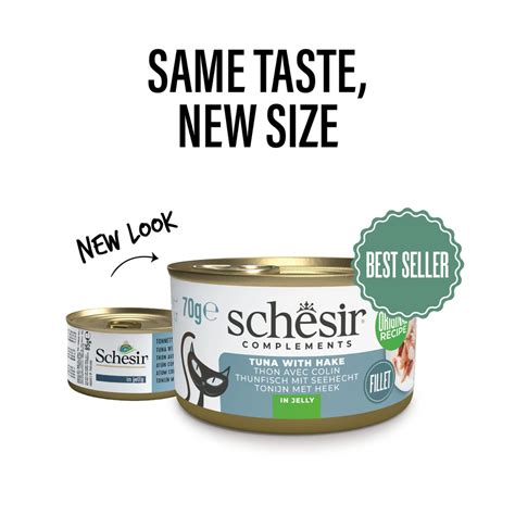 Schesir Complements Cat Wet Food in Jelly Can- Tuna With Hake 70g [MOQ ...