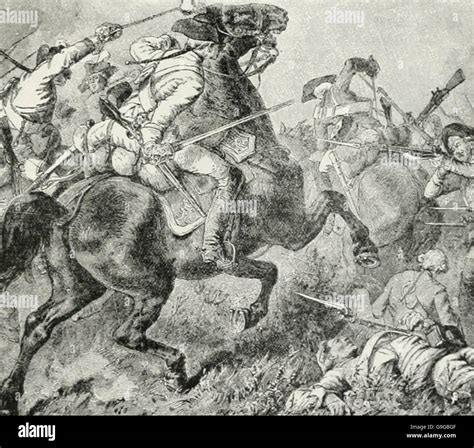 The American's Cavalry Charge at the Battle of Monmouth during the ...