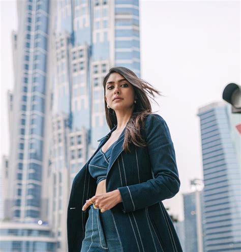 Mrunal Thakur's 3 piece set is a formal take on the denim-on-denim look