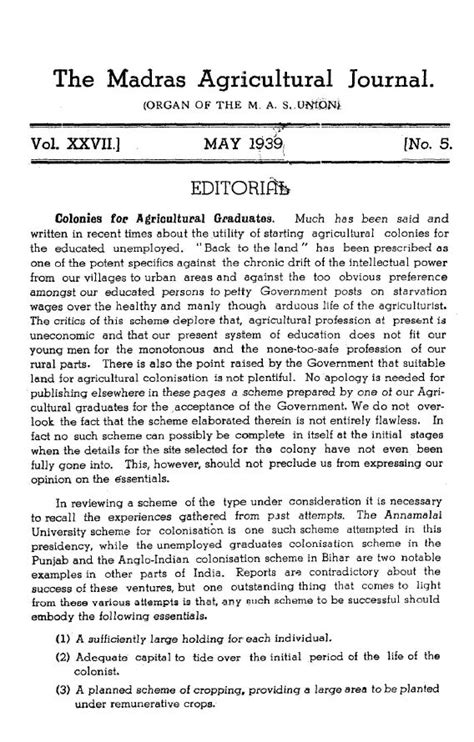 The Madras agricultural journal - இதழ்