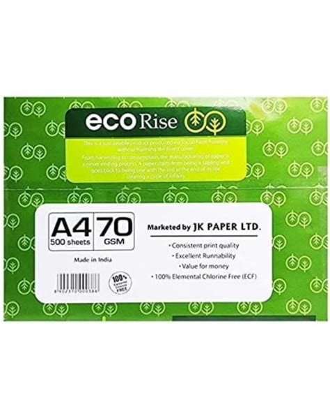 Eco Rise Printing PhotoCopy Paper A4 Size JK Paper ECO TREE FRIENDLY ...
