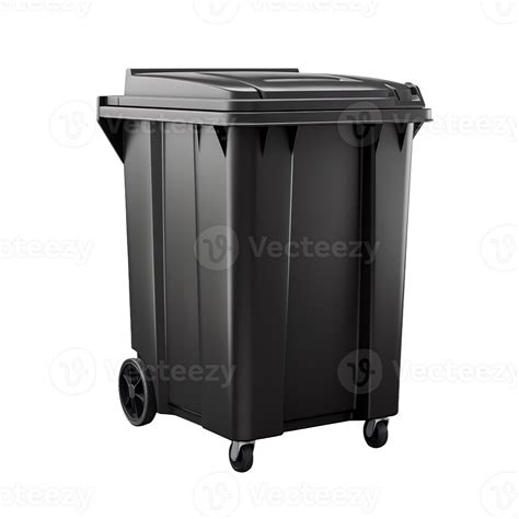 Black garbage bin isolated on transparent background 50704045 PNG