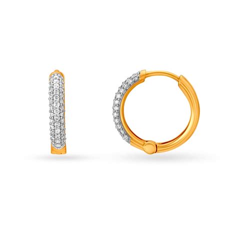 Simply Stunning 18KT Gold Diamond Hoop Earrings