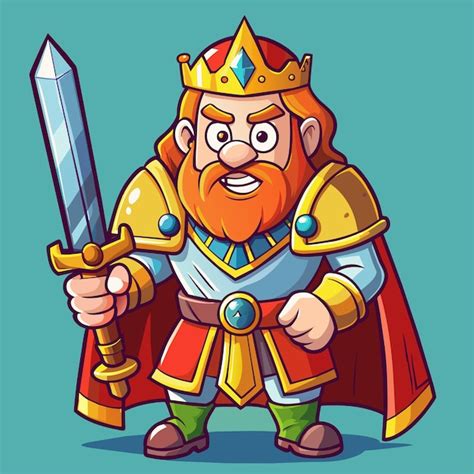 A cartoon drawing of a knight with a sword and shield | Premium AI ...