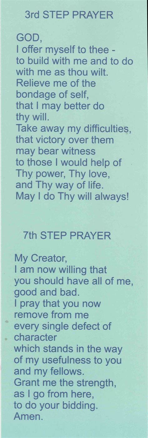 3Rd Step Prayer Printable - Printable And Enjoyable Learning