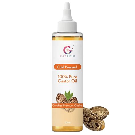 Buy Glow Genics Cold Pressed Castor Oil (200ml) - Pure Multi-Use Oil ...