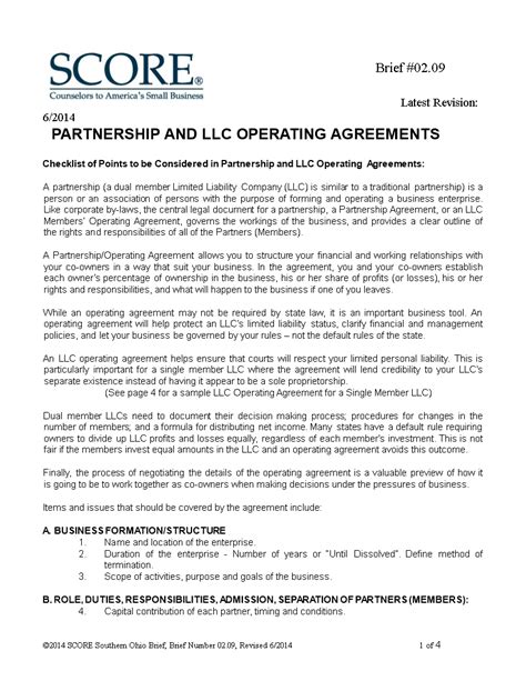 Limited Partnership Operating Agreement 的图像结果