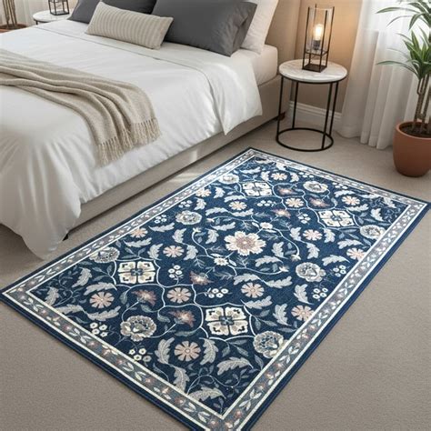 Buy LUXE HOME Cotton Floral Print Carpet - 152.4x91.44cm from Luxe Home ...