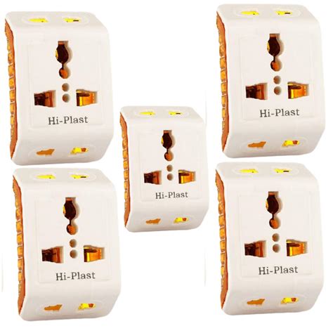 Hi-Plasst 3 Pin Plug Socket Adapter (4 Pieces)– Universal Multi Plug ...