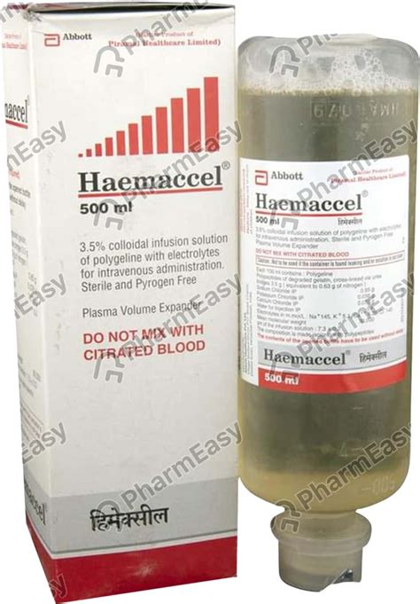 Haemaccel Bottle Of 500ml Solution For Infusion: Uses, Side Effects ...