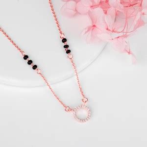 GIVA Sterling Silver Rose Gold Connected for Life Mangalsutra for ...
