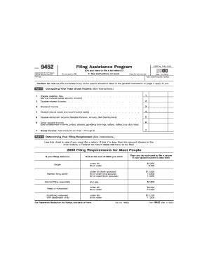 IRS Form 9452 Filing Assistance Program - Blank Fillable Template ...