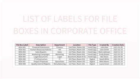 Image result for Label for Box File