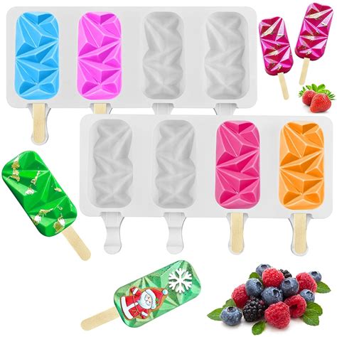 UG LAND INDIA 4 Cavities BPA Free Diamond Oval Ice Pop Maker Molds for ...